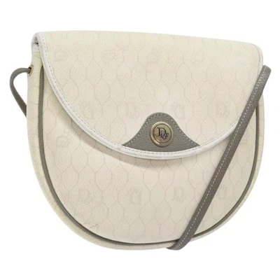 Bolsa de ombro Christian Dior favo de mel lona PVC ouro branco autêntica BA4415 - Imagem 1 de 4