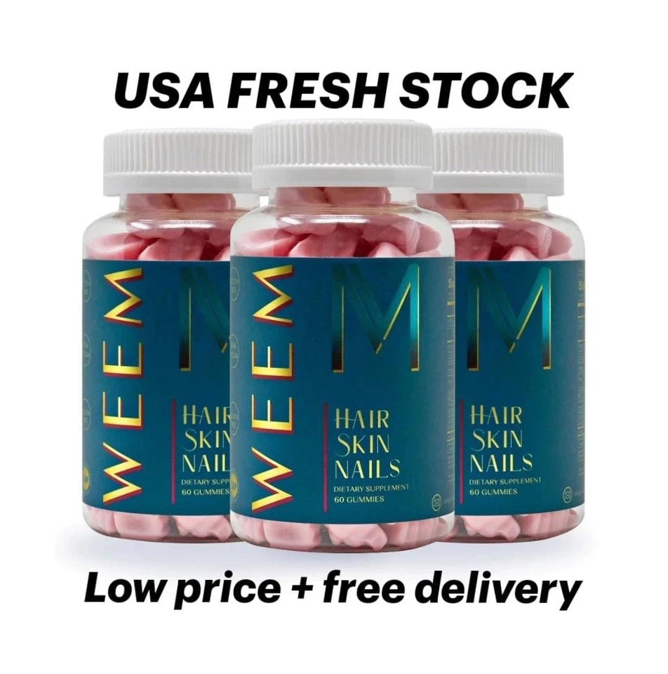 WEEM Hair Skin and Nails Gummies, Healthy Hair- Pack of 3. EXP 03/2027 FREE SHIP - Image 1 of 1