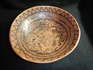 Early MesoAmerican tripod bowl Black on Red vintage Hand Painted Pottery - Picture 1 of 23
