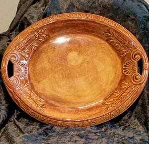 Harker 1840 antique reproduction USA platter Gold give us this day our daily bre - Picture 1 of 8