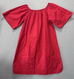Vestido IRIS & INK Talla 12 Rojo Hombro Descubierto o Cuello Ancho Algodón Elástico - Imagen 1 de 7