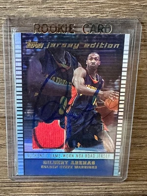 2002-03 Topps Jersey Edition Gilbert Arenas RC Auto Game-Worn Patch - Image 1 of 2