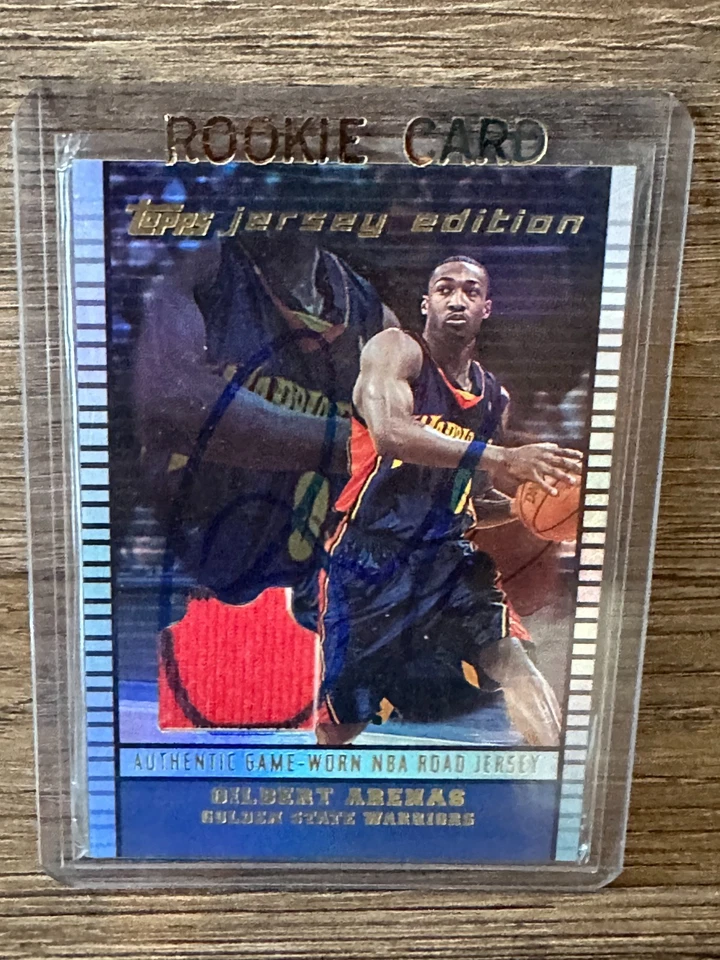 2002-03 Topps Jersey Edition Gilbert Arenas RC Auto Game-Worn Patch - Image 1 of 2