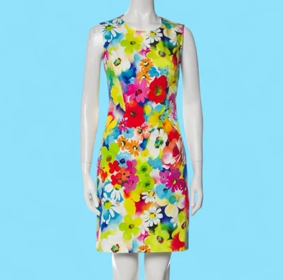 Love Moschino Sz 38 10 Fantasia Floral Sheath Summer Dress - image 1 of 4