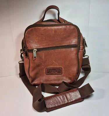 Duluth Trading Co Lifetime Leather Travel Bag Multi Zip Pocket Crossbody - Image 1 of 4