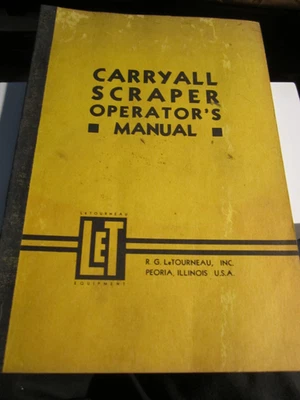 Latourneau Westinghouse 1946 rascador manual del operador folleto - caja E Foto 1 de 4