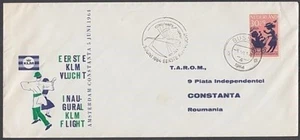 NETHERLANDS 1964 FLIGHT COVER TO ROUMANIA KLM (ID:383/D31571) - Picture 1 of 1