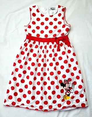 Vestido Minnie Mouse XL de los Parques Disney para Niñas Punto Rojo Sin Mangas Rick Rack Bordado Foto 1 de 4