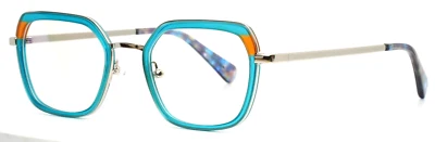 Anteojos cuadrados de borde completo 6012 C1 naranja verde azulado para mujer 48-20-145 B:37 SIN MARCA Foto 1 de 4