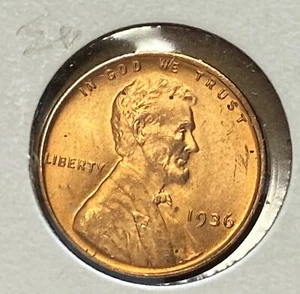 1936 Lincoln 1¢ rot Stempelglanz a3 - Bild 1 von 2