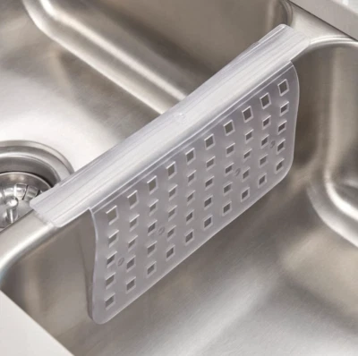 Mat Protector Double Sink Divider Clear Kitchen Dish Safe Durable Grips Saddle - Image 1 of 4