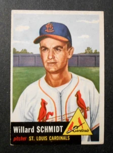 1953 Topps #168 WILLARD SCHMIDT St. Louis Cardinals VG/EX+ - Foto 1 di 2