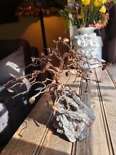 Vintage Copper Wire on Gemstone Leaf Fantasy Dream Prosperity Tree MCM Twisted 