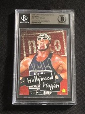 HULK HOGAN 1998 TOPPS WCW/NWO STICKERS SIGNED AUTOGRAPHED CARD BAS AUTHENTIC