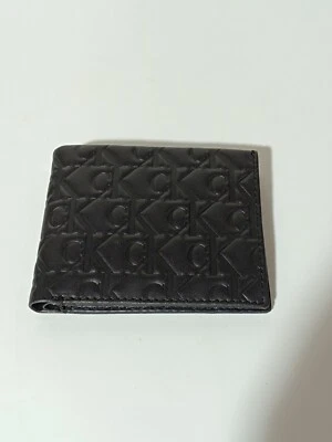 Calvin Klein Logo Print Bifold Geldbörse Portemonnaie schwarz - Bild 1 von 4