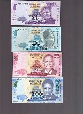Malawi set of 6 PCS 20;50;100;200;500;1000 Kwacha, 2012 P New, UNC - Image 1 of 2