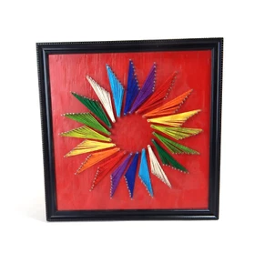 String Art Multi-Color Wheel 2015 10 x 10" - Picture 1 of 5