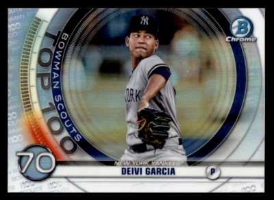 2020  Bowman Deivi Garcia  Bowman Chrome Scouts Top 100  #BTP-70 NY Yankees - Image 1 of 2