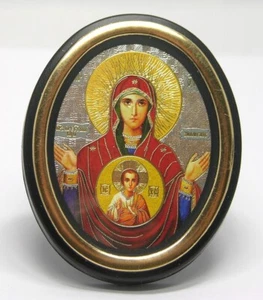 Ikone GM Vorzeichen икона Богородица Знамение освящена Софрино 8x6x0,5 cm - Picture 1 of 1