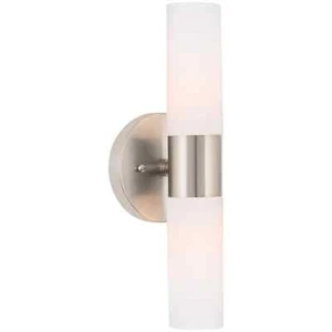 Duo 14" Modern Wall Sconce with Frosted Glass Shades, for Bathroom/Vanity, Chrom - Picture 1 of 33