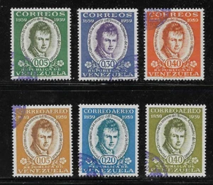Venezuela: 1960; Scott 743-745 + C709-C711, Alexander Von Humboldt, used EBV1269 - Picture 1 of 2