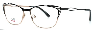 CAFE LUNETTES 3310 C3 Ebony Womens Cat Eye Full Rim Eyeglasses 53-16-135 B:38 - Picture 1 of 13