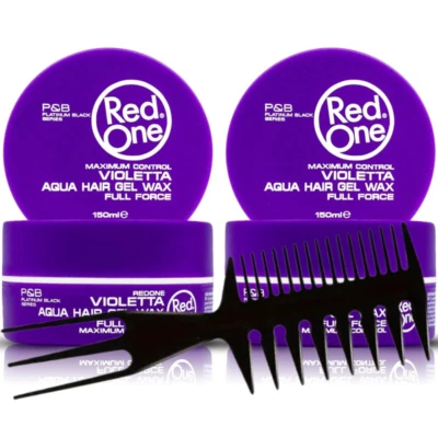 2x RedOne Haarwachs Aqua Wax Violetta 150ml & Professioneller Stylingkamm 3-in-1 - Bild 1 von 4