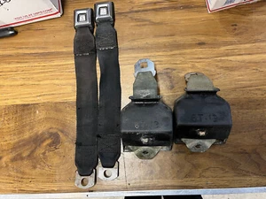 1973-1979 Ford Truck Supercab Rear Seatbelts Seat Belts Black OEM 73-79 - Picture 1 of 4