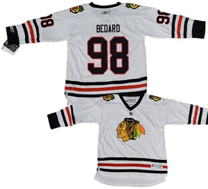 Youth Chicago Blackhawks Connor Bedard #98 White Jersey Printed Logo &Name - Picture 1 of 3
