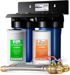 iSpring Ganzhaus Wasserfiltersystem mit Stahlschlauchverbindern + Kugelhahn - Bild 1 von 10