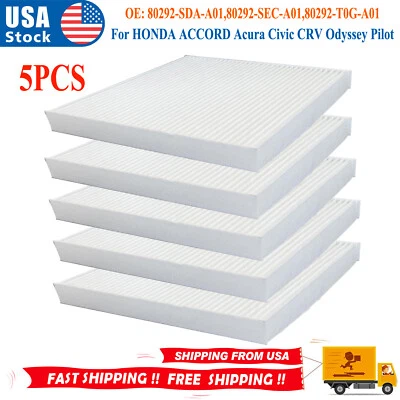 5PÇS FILTRO DE AR DE CABINE Para Honda ACORD Acura Civic CRV Odyssey C35519 EUA - Imagem 1 de 4