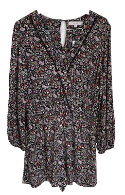 Pantalones Cortos Mameluco Ann Taylor Loft Nuevos con Etiquetas para Mujer Negros Florales M Foto 1 de 4