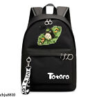 Totoro Unisex Black Backpack School Bag Zipper Bag Teenager Leisure Laptop Bag