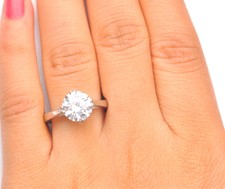 Solid 14KT White Gold 3.60 Carat Awesome Round Shape Solitaire Engagement Ring