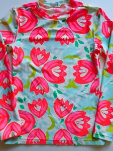 Girls Crewcuts Rash Guard Size 14 Long Sleeve Swim Shirt Colorful Floral Pattern - Picture 1 of 19