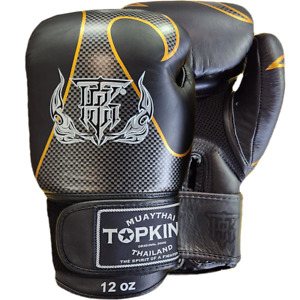 Top King Boxing Gloves TKBGEM-01 Air Black Silver Empower Creativity