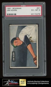 1951 Bowman #61 Jim Hearn  ~ PSA 6 EXMT
