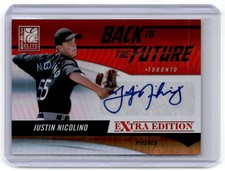 2011 Donruss Elite Back to the Future Extra Edition Justin Nicolino Auto 032/450