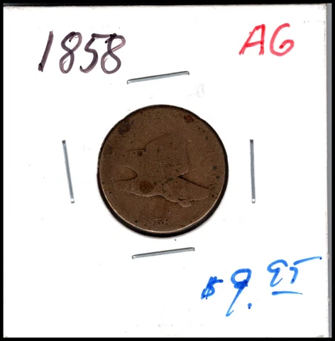 KAPPYS BARGIN COINS  SS2 1858 FLYING CENT AG Cover