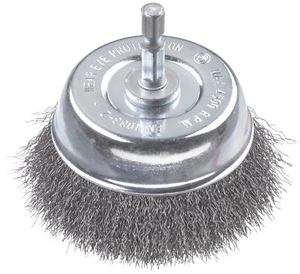 Brosse boisseau fine ondulée fil d'acier HSS Ø 75 mm pour métal et pierre bro... - Picture 1 of 5