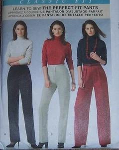 misses pattern 10 12 14 16 CLASSIC fit Dress Pants Trouser slacks flat pleat fly - Picture 1 of 1