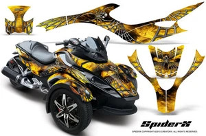 CAN-AM BRP SPYDER RS GS GRAPHICS KIT CREATORX DECALS SPIDERX YELLOW-BLACK - Picture 1 of 1