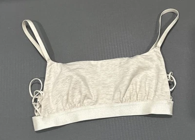 Aerie Womens Size XS Ivory Bandeau Bralette Lace Up Sides Lounge Bra NWOT - Image 1 of 4