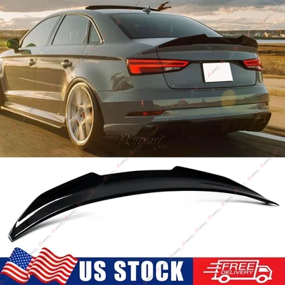 Alerón trasero estilo PSM para Audi A3 S3 RS3 2014-2020 sedán negro brillante Foto 1 de 4