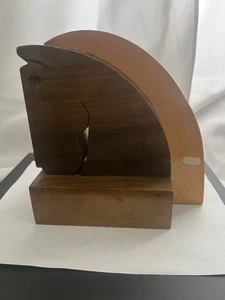 Art Deco Stylized Wood Sculptures of Horse Bust Bookend 8"x8" - Picture 1 of 9