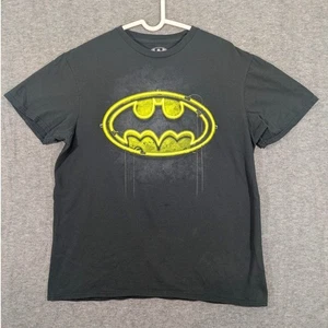T-shirt uomo DC Comics Batman nera gialla Bat Signal 100% cotone taglia L - Foto 1 di 5