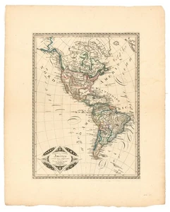Mapa alemán Spehr de las Américas 1827 'Carta general de América...' - Imagen 1 de 1