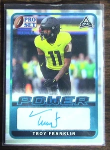 #1885 Troy Franklin 2021 Leaf Pro Set Power #BA-TF2 Teal 16/99 Auto RC Broncos - Bild 1 von 2