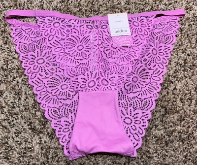 Panty descarado de encaje púrpura/rosa Auden. Talla: Mediana. Foto 1 de 4