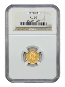 1857-C G$1 NGC AU50 - Gold Dollar - Picture 1 of 4